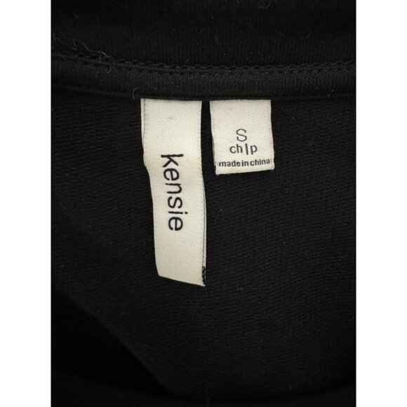 Kensie Black Ruffled Ultra-Soft Knit Dress w/Pockets Size S Fall Winter Sweater - Picture 6 of 9